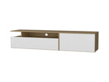 FM FURNITURE Dilkon TV Stand with Drop-Down Door. Hinged Door. Open Shelves.Cable Management. B128P283289
