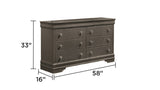 Blaze Modern Style 6-Drawer Dresser Made with Wood in Metallic Gray B009P286642