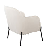 Daniella Contemporary Accent Chair in Black Metal and Cream Fabric by LumiSource B202P223484