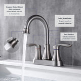 ZUN 2-Handle 4-Inch Brushed Nickel Bathroom Faucet, Bathroom Vanity Sink Faucets with Pop-up Drain and 10185428