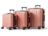 ABS Trolley Case 20in 24in 28in 3PCS Suitcase Set Vertical Striped Frosted Case Suitcase Rose Gold 30183418