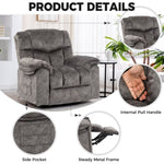 ZUN Swivel and Rocking Recliner Chair with Massage and Heating Bonded Leather Sofa W1403P172912