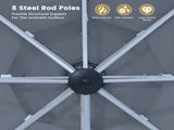 11FT Patio Umbrella Outdoor Square Double Top Umbrella in Gray T3609P347438