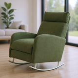 Chenille Upholstered Rocking Chair with Metal Legs and Side Storage Pocket Modern Comfort & 42228011