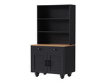 ON-TREND Farmhouse Storage with 4 Solid Wood Gourd-Shaped Legs, Modern Kitchen Pantry N721P205790B