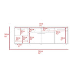 ZUN Brock Rectangle 2-Door TV Stand Dark Walnut B06280315