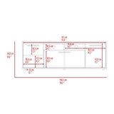 ZUN Brock Rectangle 2-Door TV Stand Dark Walnut B06280315