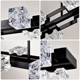 Rectangle Chandelier for Dining Room, 8-Light Black Farmhouse Linear Pendant Light Fixture, Modern W1592P232225
