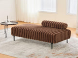 49.6" Wide Upholstered Mini Loveseat with Metal Legs, 2-Seater Small Sofa End of Bed Bench Window W3118P307507