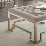 Beige and Champagne Cocktail Tufted Ottoman B062P209193