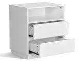 White P2 particleboard with melamine finish, drawer beveled edges, 40*30*60cm, two drawers with top 77405103