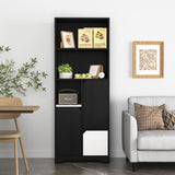 ZUN Multifunctional Open Storage Space Bookcase with Doors and Drawer, Black & White, Modern Style W409P171389