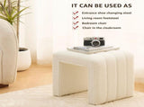 Modern Teddy Velvet Ottoman Footrest, Vanity Stool, and Shoe Bench for Makeup Room, Living Room, 94269049