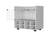 White 8-Bottle Rack Bar Cart B062P175127