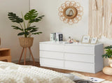 6 Drawer Double Dresser for Bedroom, Wide Storage Cabinet for Living Room Home Entryway, White 76423691