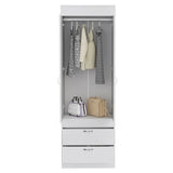 Lisboa Armoire, Rod, Double Door, Two Drawers, Metal Handles White B200P242411