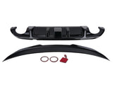 Trunk Spoiler&Rear Diffuser Bump fit for Infiniti Q50 2014-2017 Gloss Black LED ABS 81082664
