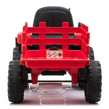 ZUN 12V Kids Ride On Tractor with Trailer, Battery Powered Electric Car w/ Music, USB, Music, LED W2181P146468