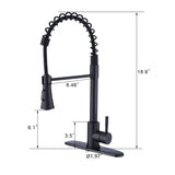 Commercial Kitchen Sink Faucet with Deck Plate Matte Black JYD0675MB