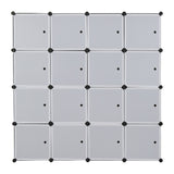 16 Cube Organizer Stackable Plastic Cube Storage Shelves Design Multifunctional Modular Closet 12112810