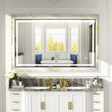 60x36" Black Eco-Friendly Silver MirrorDual LED Light StripsFront and Back Lighting T3177P320578