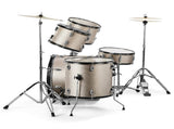 Full Size Adult Drum Set 5-Piece Silver with Bass Drum, two Tom Drum, Snare Drum, Floor Tom, 16" 94760800