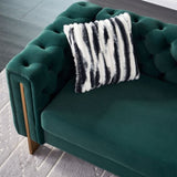 Chesterfield Modern Tufted Velvet Living Room Sofa, 84.25''W Couch,Green W57947395