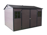 8 x 6 ft Resin Outdoor Storage Waterproof with Floor & Two Windows & Lockable Door, Tool 75043781