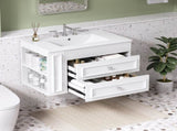 30'' Wall Mounted Bathroom Vanity, Floating Bathroom Storage Cabinet with 2 Drawers, 3 Holes Single N710P334915K