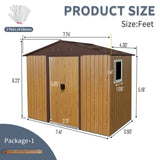 8 ft x 4 ft Outdoor Metal Storage Shed with Window and Metal Foundation for Backyard, Patio, Lawn W540P185273