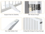 27.6" Height Tall Freestanding Pet Gate, 4 Panels Foldable Dog Gate, Solid Wood Folding Safety Fence 04478845