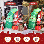 ZUN 6 FT Lighted Christmas Inflatable Decoration, Inflatable Christmas Tree with Elf and Santa Claus, 17342073