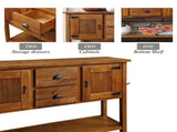 46'' Solid Wood Sideboard Console Table with 2 Drawers and Cabinets and Bottom Shelf, Retro Style W1202P457251