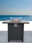 ZUN 25" H x 30" W Steel Outdoor Fire Pit Table with Lid B120142292