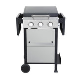 ZUN 3-Burner Propane Gas BBQ Grill, SS Plancha, 36900BTU Output With Wire Enamel Cooking Grids For W2938P208388