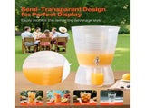 2.64-Gallon Beverage Dispenser with Spigot and Ice Chamber, Plastic Drink Dispenser for Juice, Iced 84228476