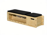 Home Gym Wooden Workout Bench Adjustable Incline Weight Bench with Dumbbell Rack and Built-in 72139805
