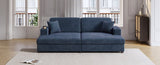 86.5" Oversized Loveseat Chaise Lounge Sectional Sofa Bed Corduroy Sleeper Sofa with USB Ports , N719P232602C