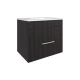 One door Batroom Vanity Hatta, Two Drawers and Open Shelf, Includes Hardware, Black B200P313688