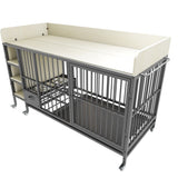 Large pet cage with storage rack, drawers with stainless steel food and water basin, made of iron W3064P245384