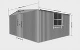 New Outdoor Storage Shed has two Functions Metal shed and Firewood Shed 11ft x13ft ,Grey 33708120