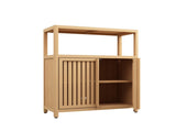 Neutral Bathroom Storage Cabinet,Bamboo Storage Cabinet with Doors for Bathroom Living Room 64071267