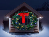 46in Pre-lit Christmas Wreath, Lighted Artificial Xmas Wreath with 150 Warm & Multi-color Lights and 96279534