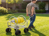 Heavy Duty Garden Hose Reel Cart with 10" Pneumatic Wheels, Large Capacity Hose Winder with Storage 54788785