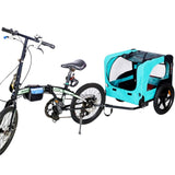 Light Green Foldable Pet Jogging Stroller Dog Carriers Bicycle Trailer Pet Dog Cat Bike Trailer W136458011