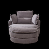 38"W Oversized Swivel Chair with moon storage ottoman for Living Room, Modern Accent Round Loveseat W834P150053