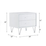 ZUN 2 Drawers Nightstand with Metal Legs, White B016P253805