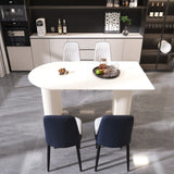 63 "medieval modern cream style MDF dining table and PU dining chair set 4. Assemble Desktop and 84261210