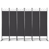 5.74FT 6-Fold Top With Shape 160g Polyester Cloth Plastic Feet Carbon Steel Frame Foldable Screen 49481759