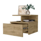 Augusta Floating Nightstand with 2-Tier Shelf and 1-Drawer B128P148658